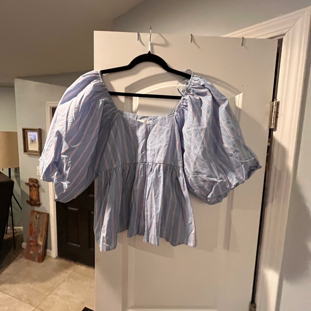 ~Things Between~ Blue Striped Women's Top